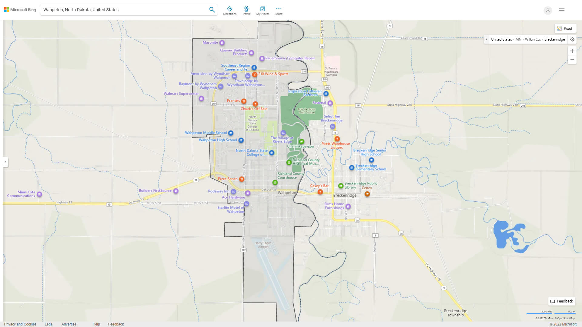 Wahpeton, North Dakota Map