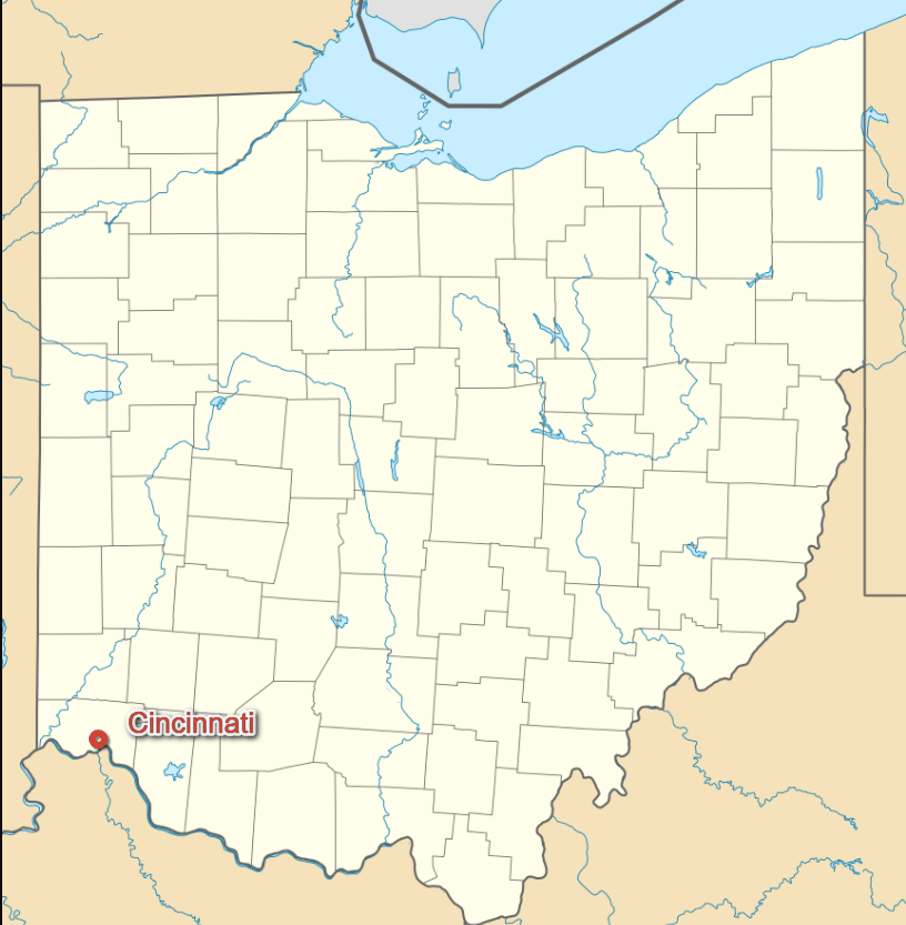 Cincinnati, Ohio Map