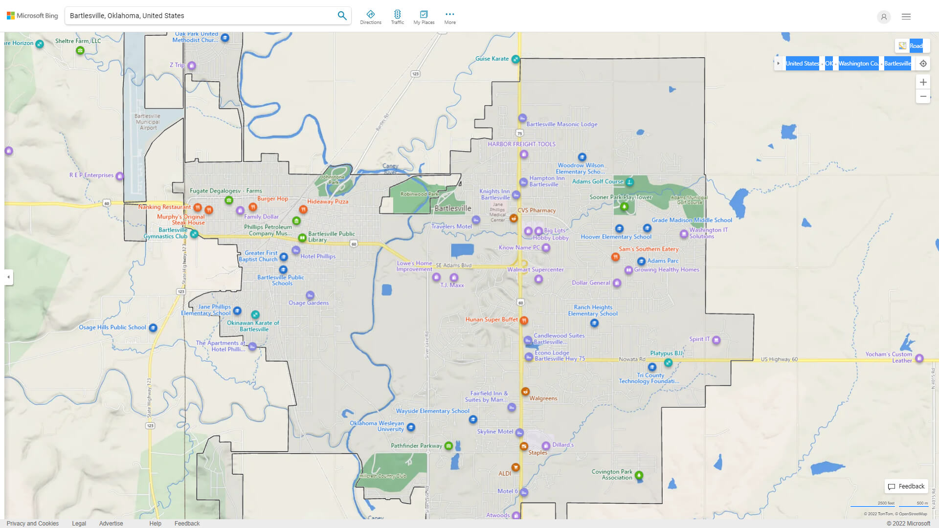 Bartlesville, Oklahoma Map