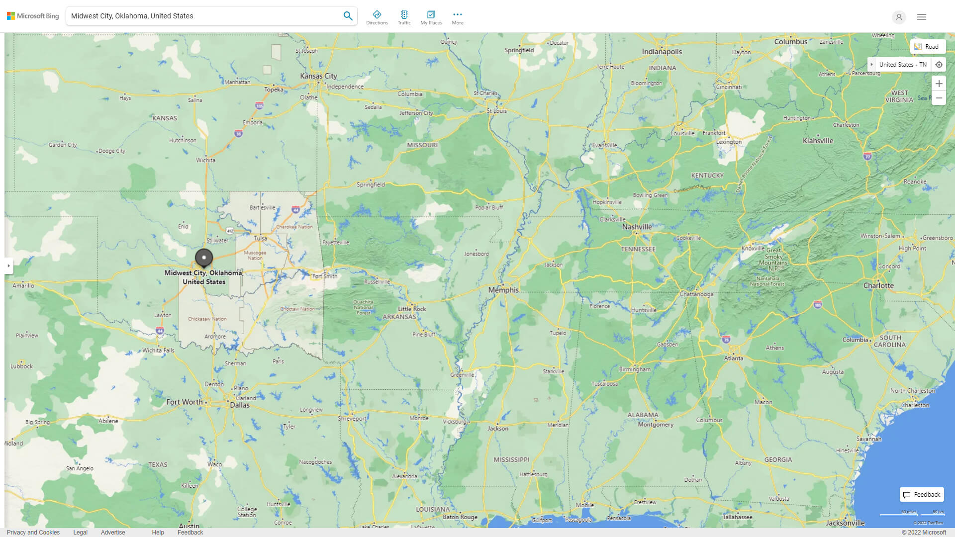 Midwest City, Oklahoma Map