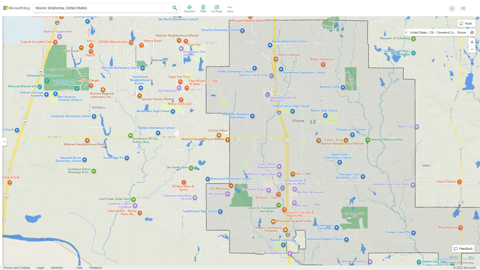 Moore, Oklahoma Map