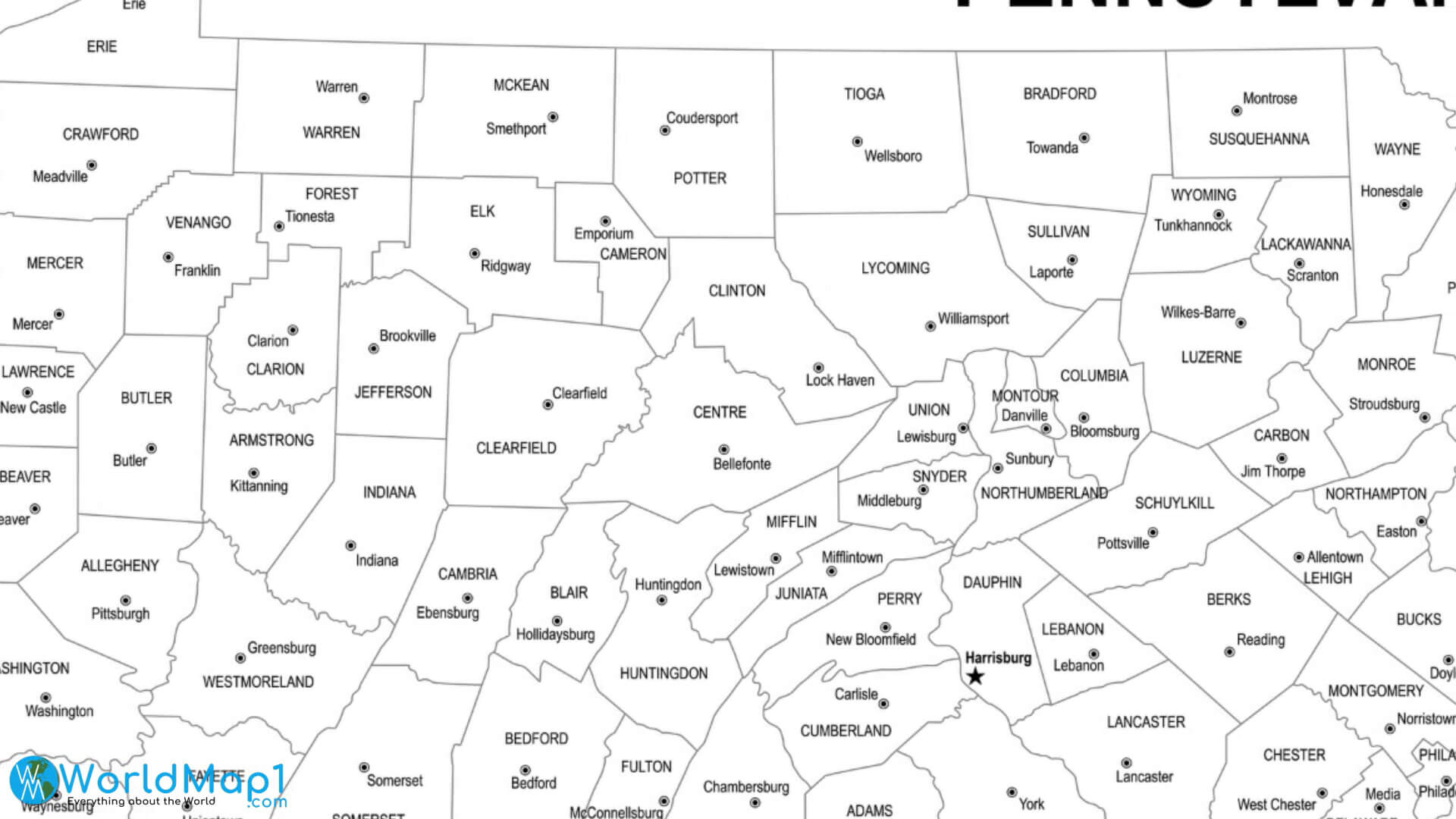 High Detailed Pennsylvania Map