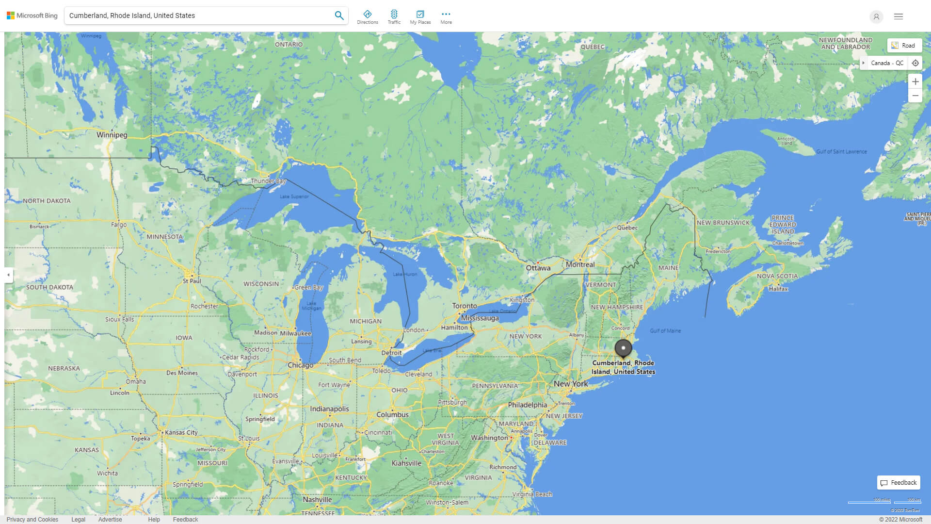 Cumberland, Rhode Island Map