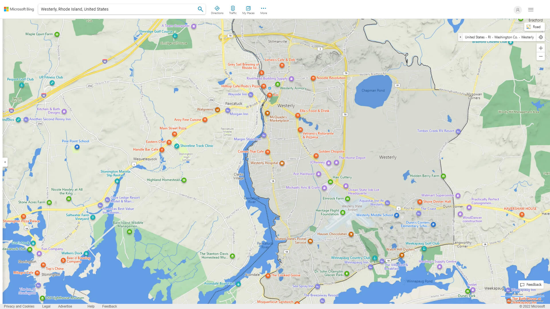 Westerly, Rhode Island Map