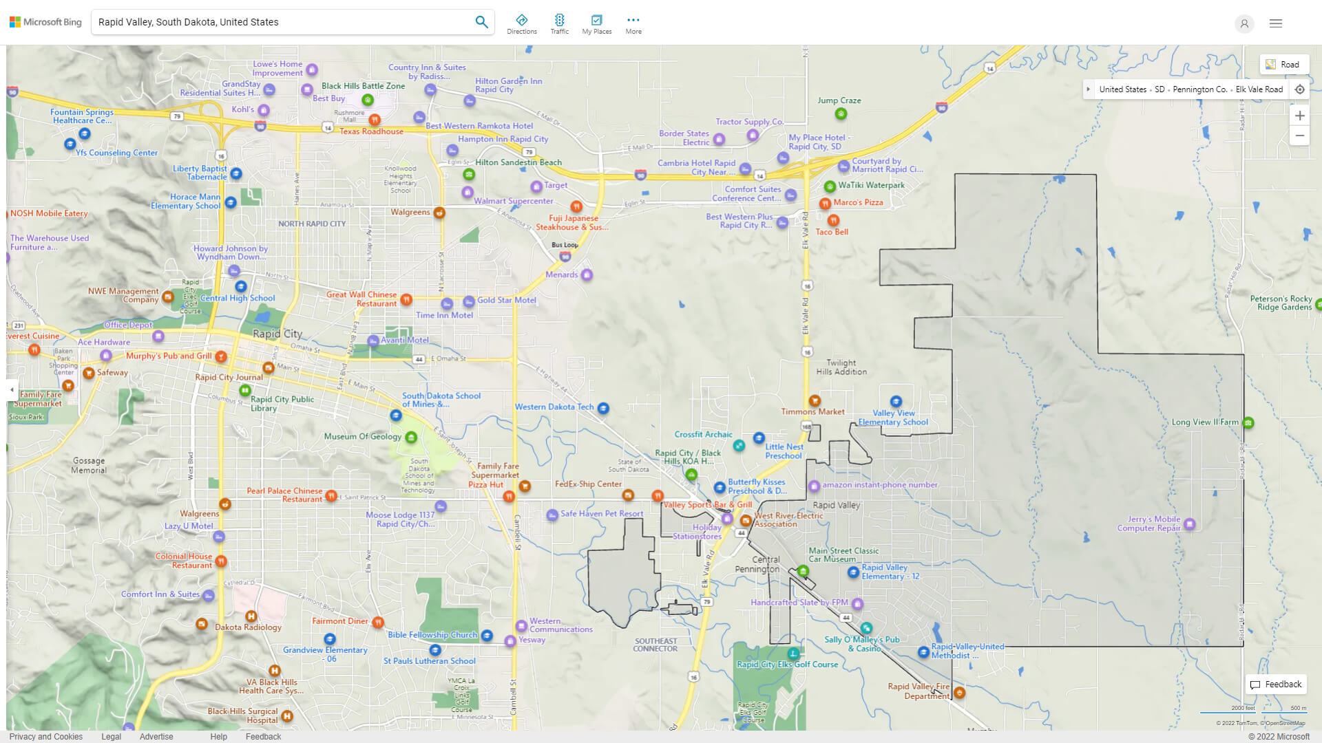 Rapid Valley, South Dakota Map