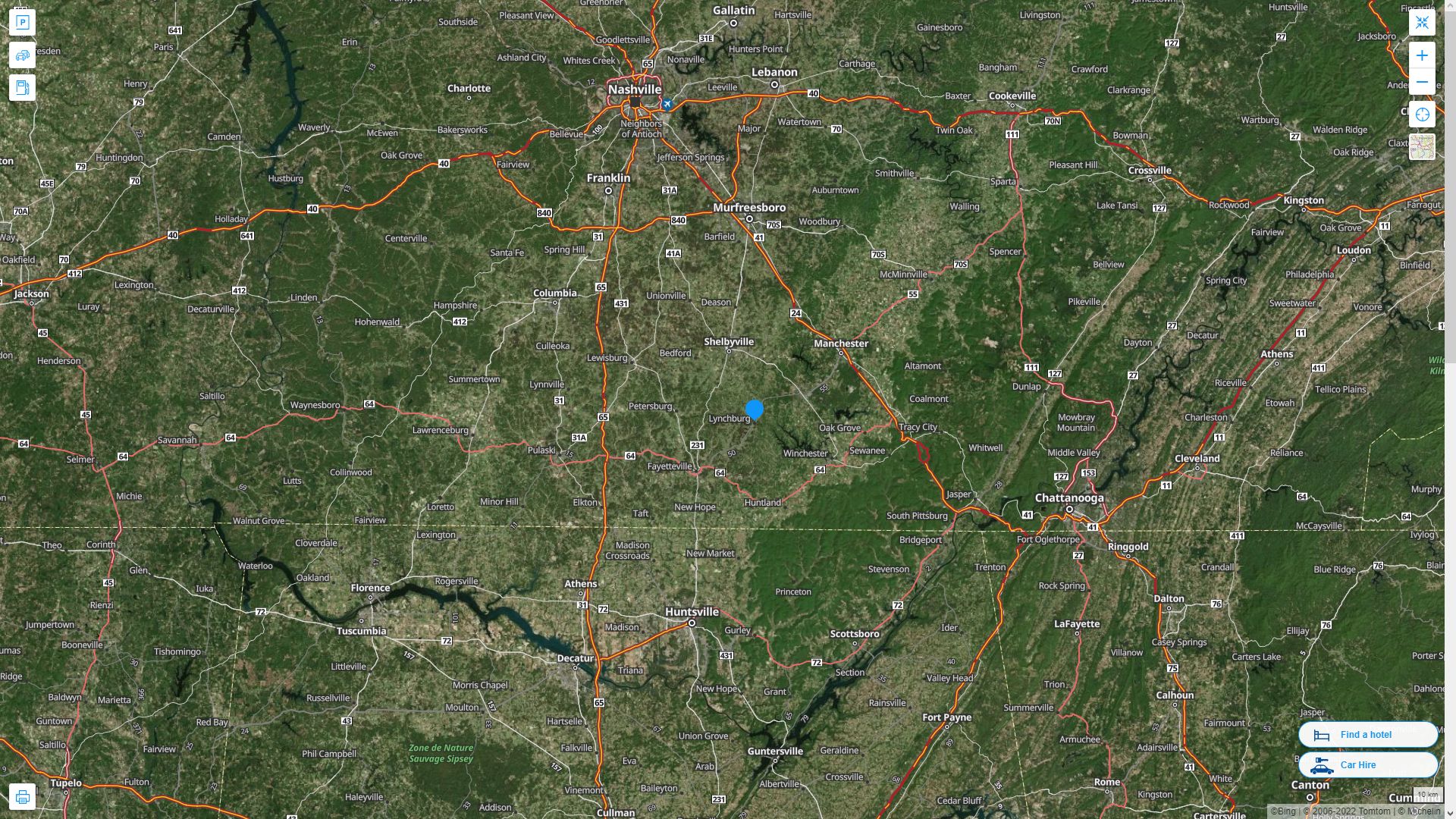 Lynchburg Tennessee Map - United States