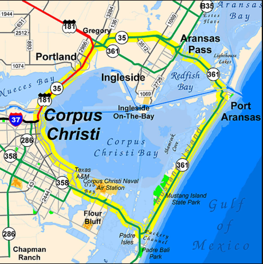 Corpus Christi, Texas Map