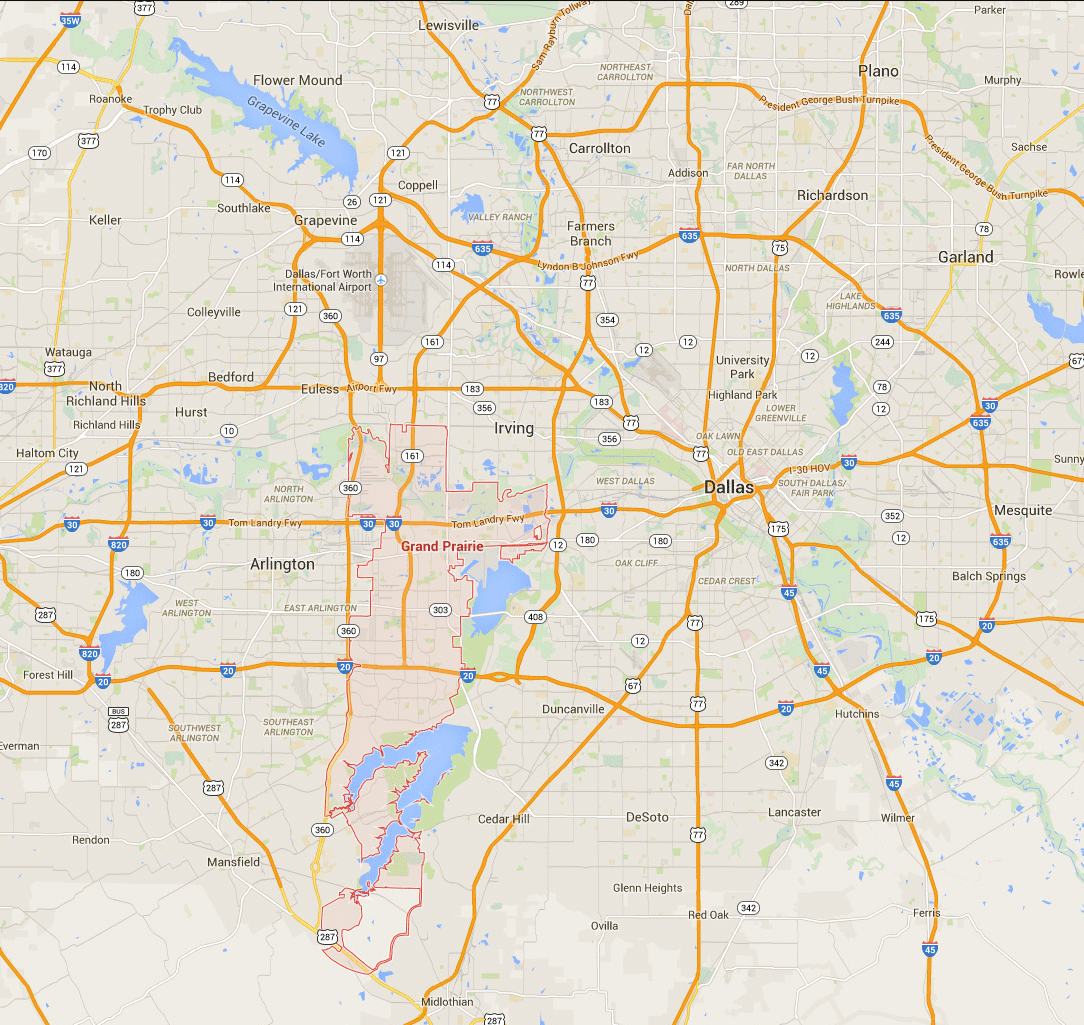Grand Prairie Texas Map - United States
