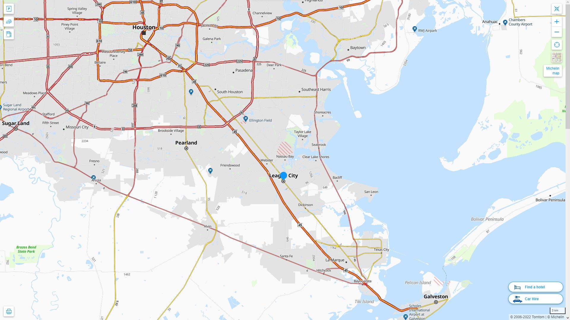 League City, Texas Map