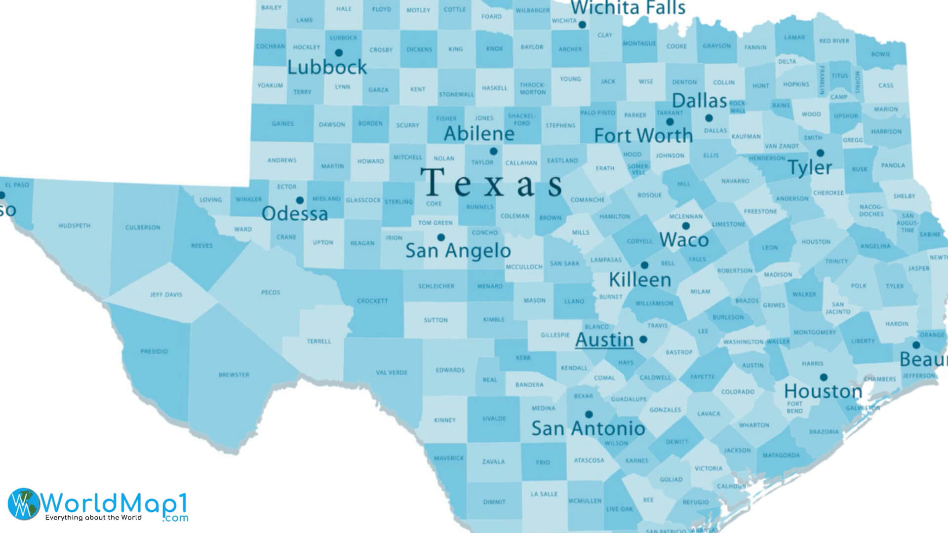 Texas Free Printable Map