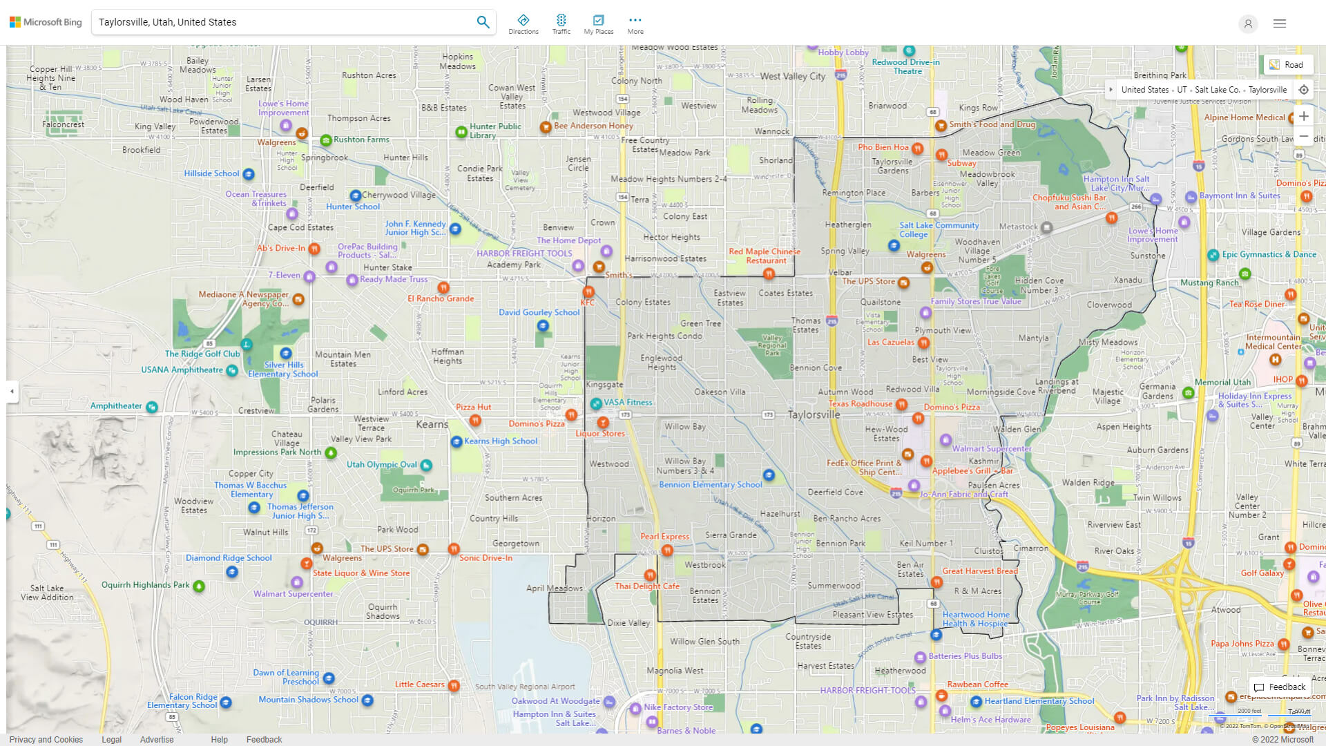 Taylorsville, Utah Map