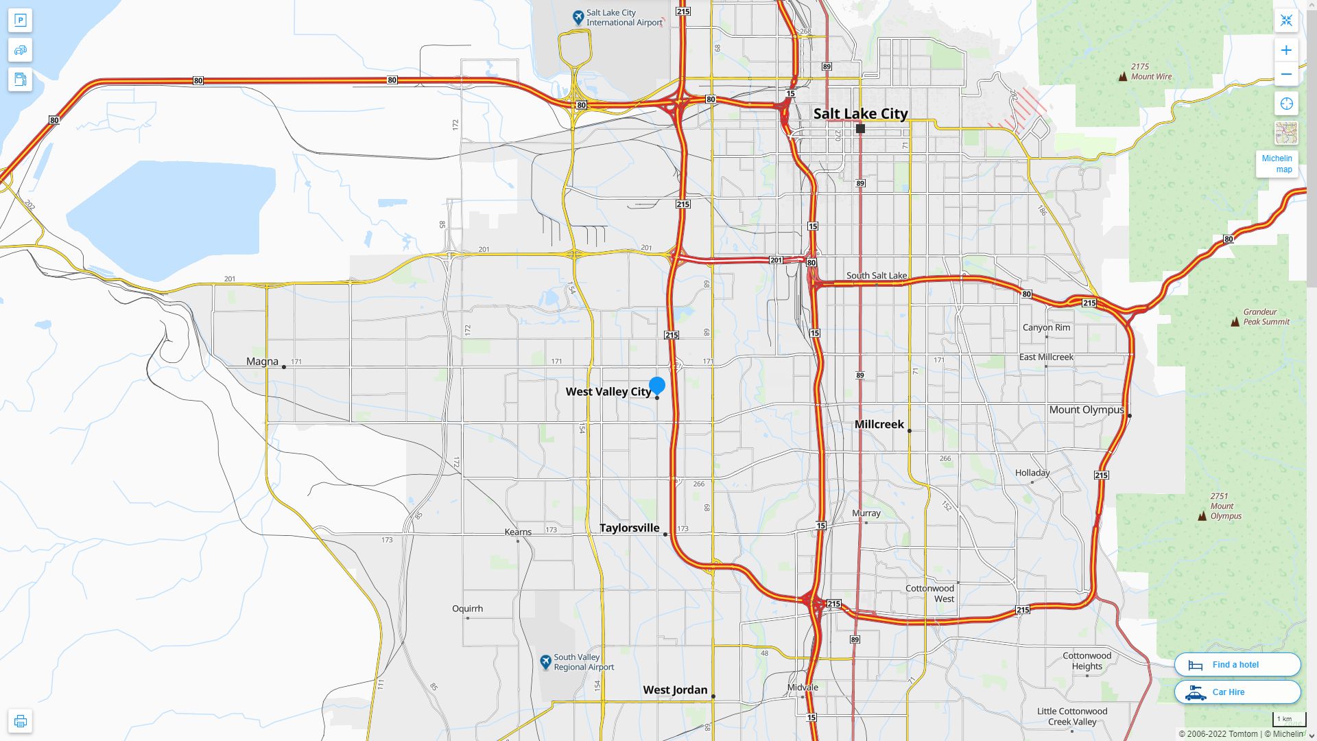 West Valley City, Utah Map