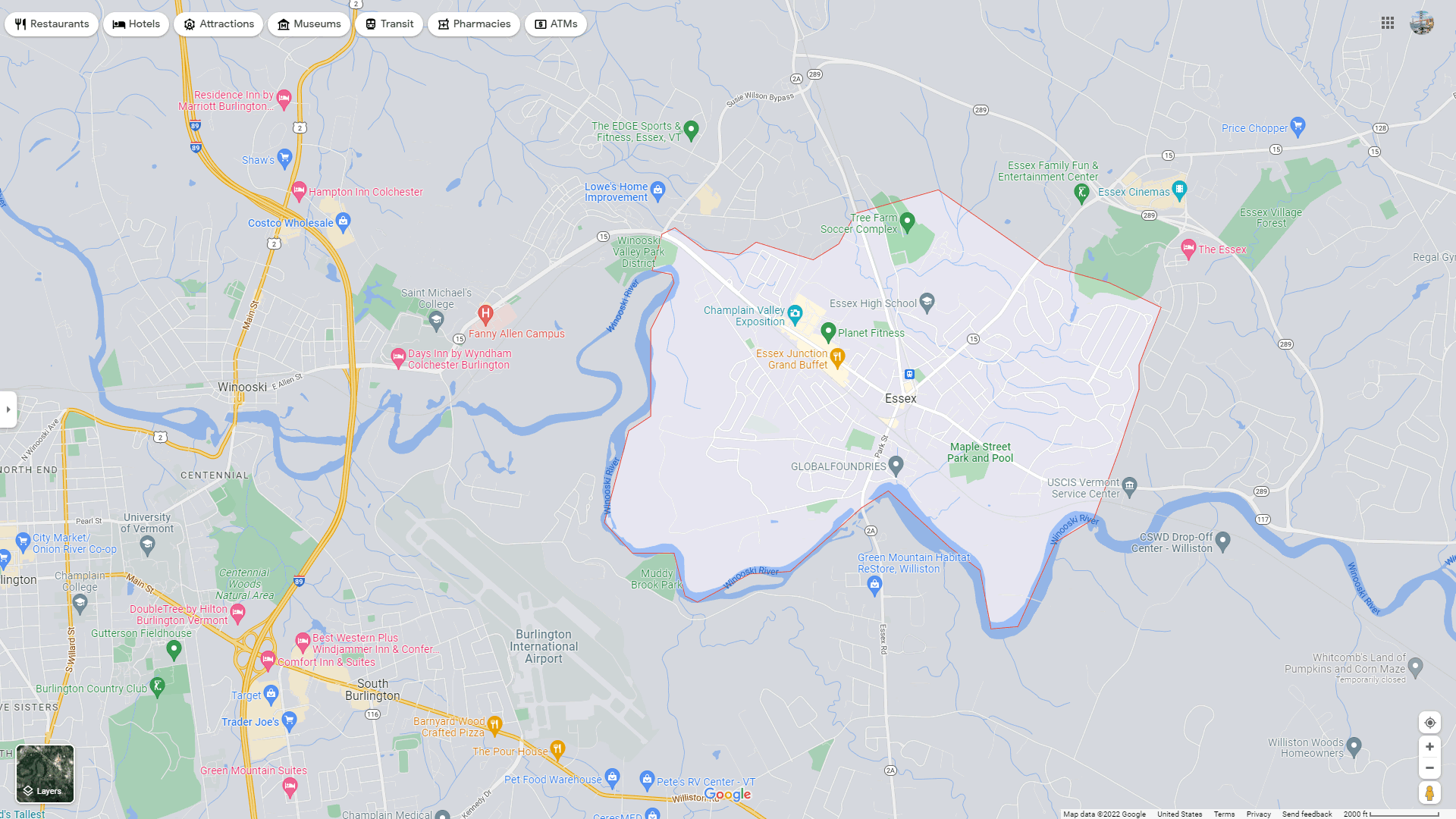 Essex Junction, Vermont Map