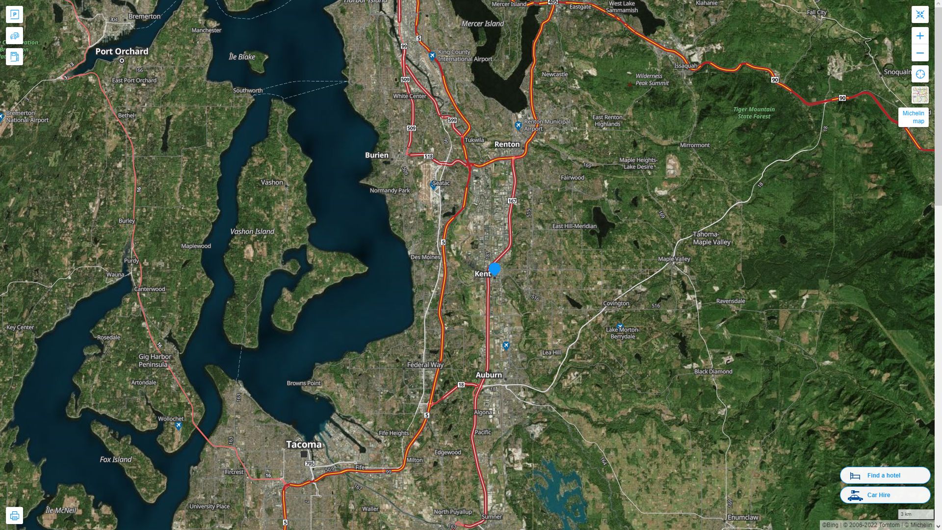 Kent, Washington Map