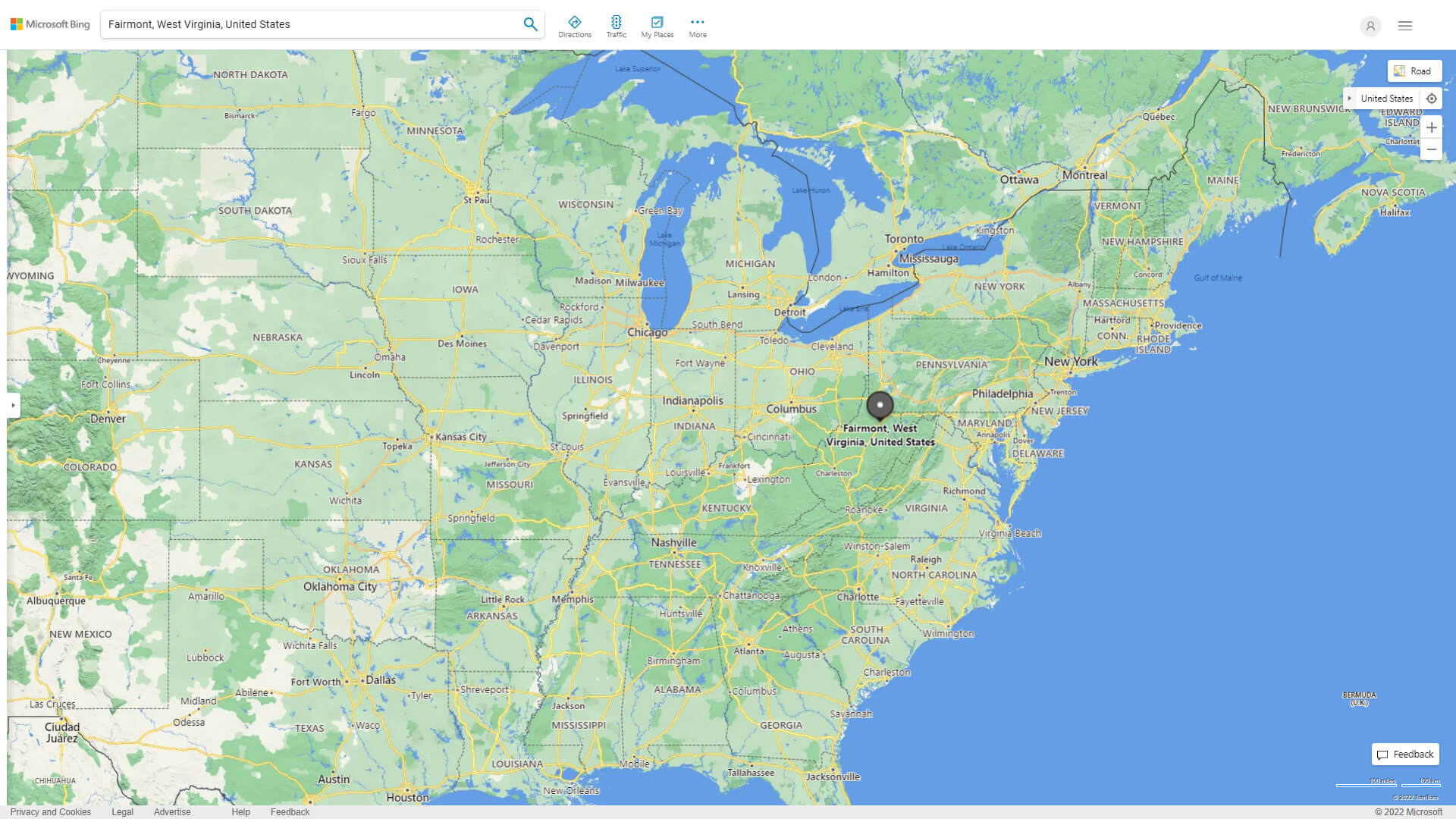 Fairmont West Virginia Map - United States