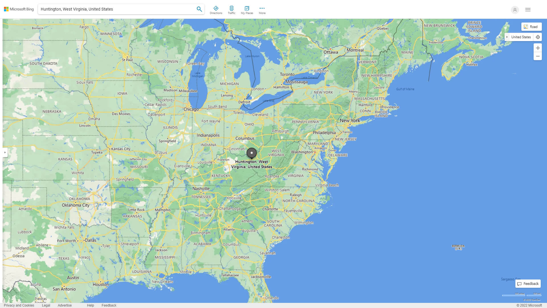 Huntington, West Virginia Map