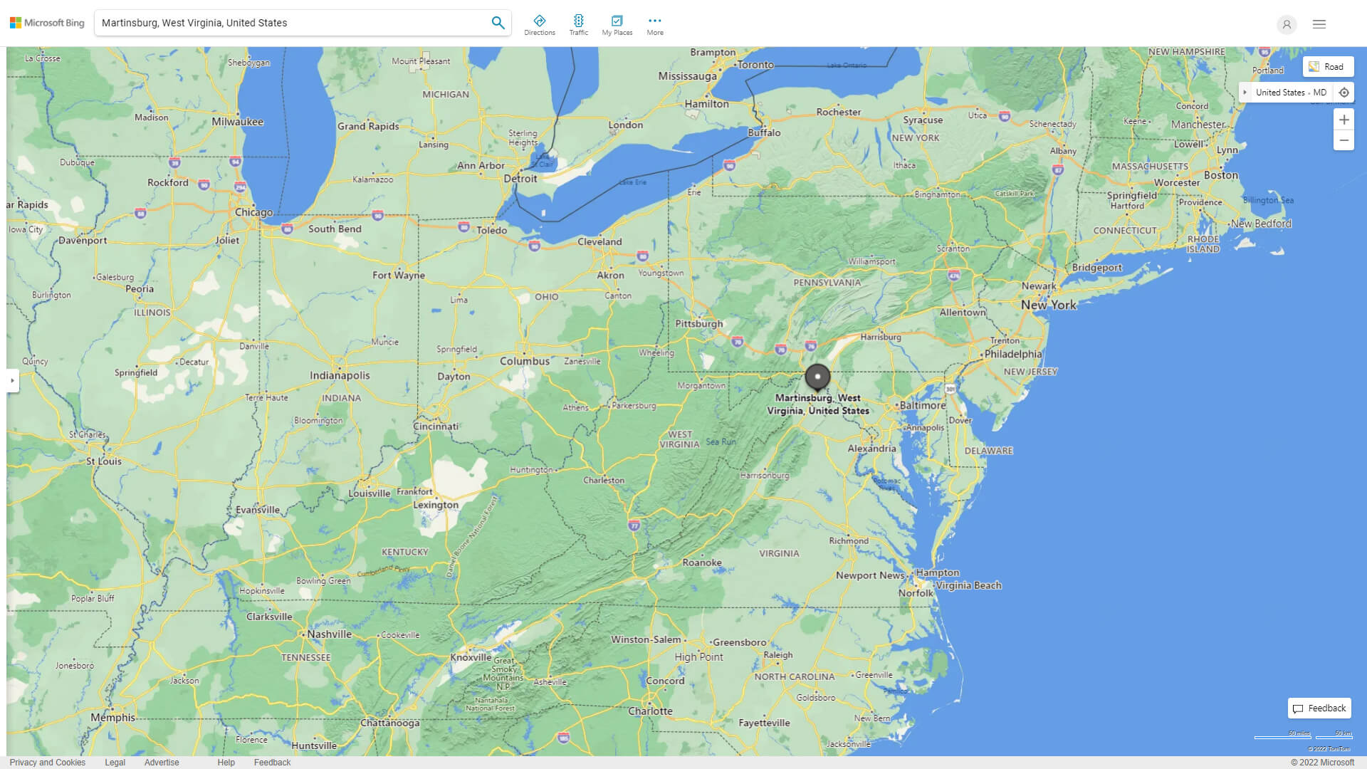 Martinsburg, West Virginia Map