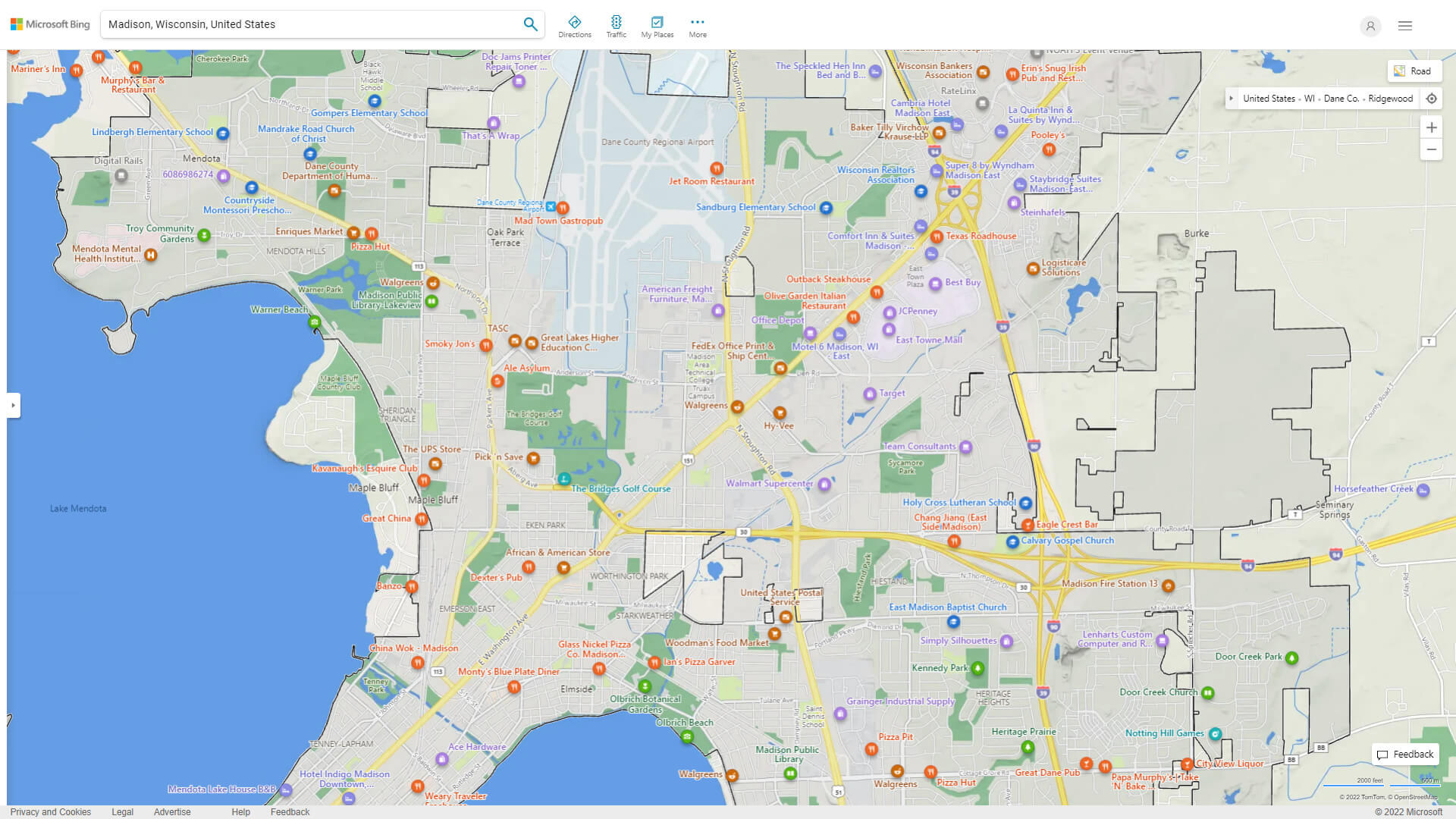 Madison, Wisconsin Map