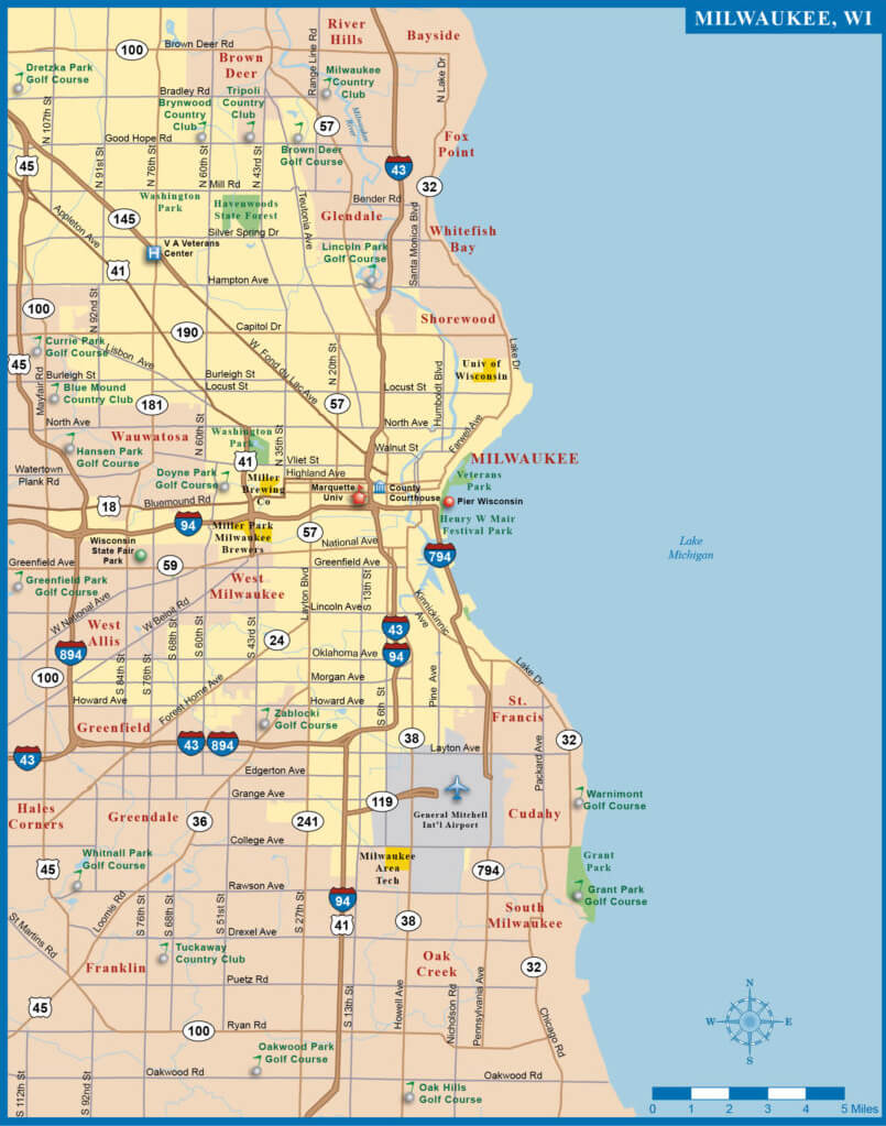 Milwaukee, Wisconsin Map