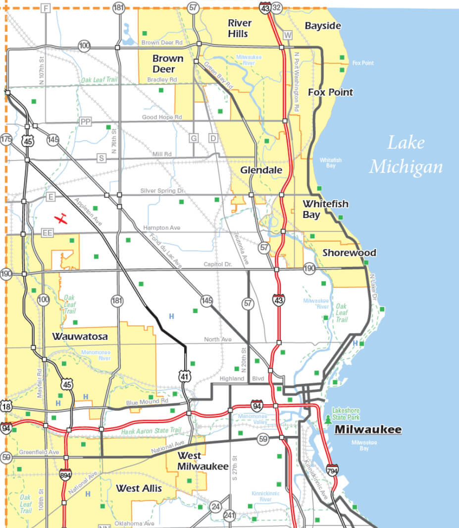 Milwaukee, Wisconsin Map