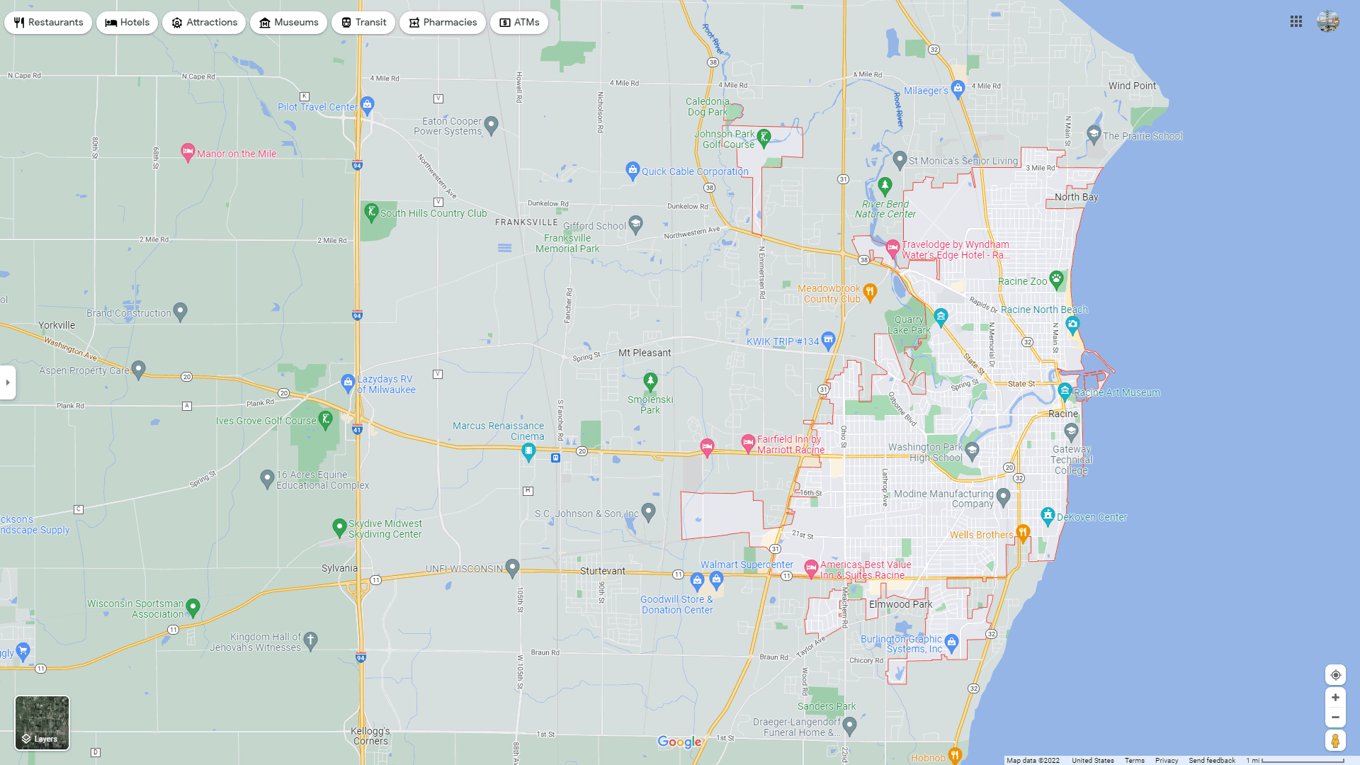 Racine Wisconsin Map - United States