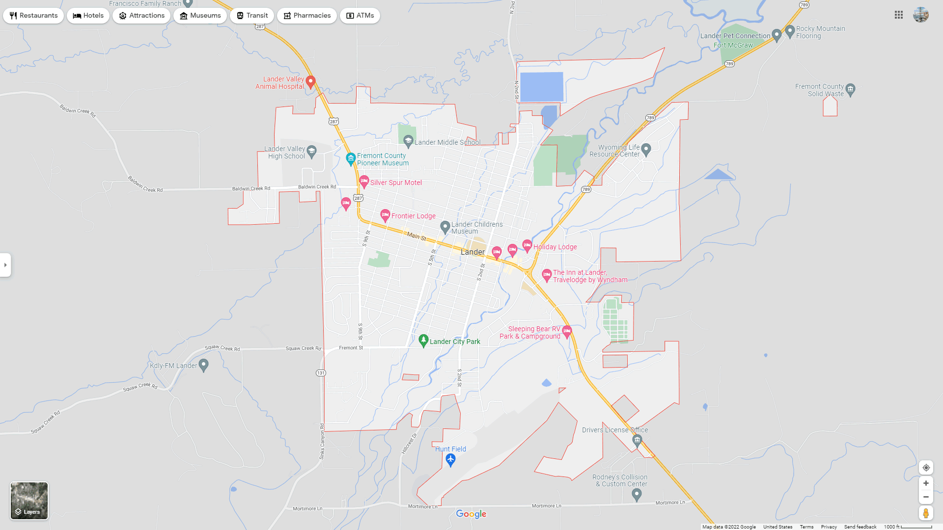 Lander, Wyoming Map