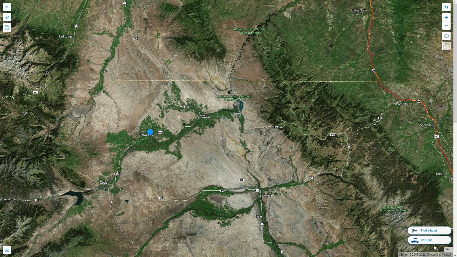 Powell, Wyoming Map