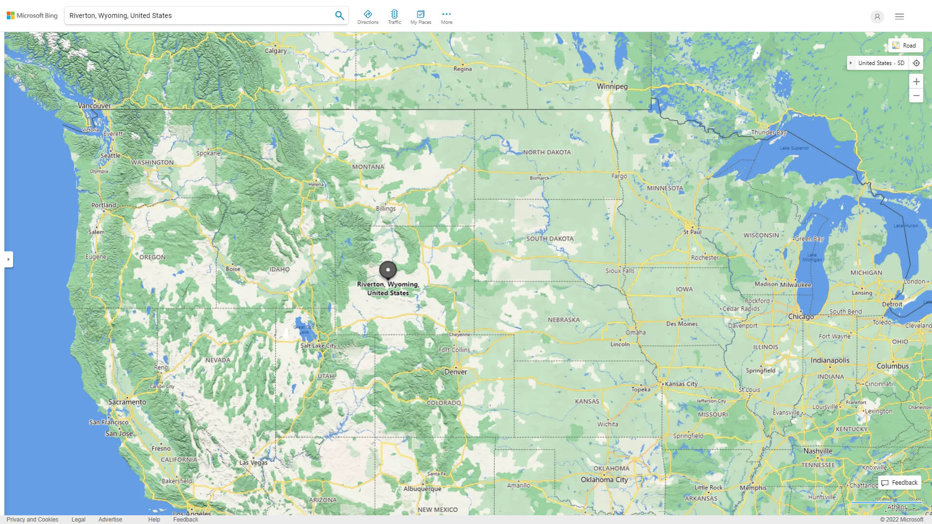 Riverton, Wyoming Map