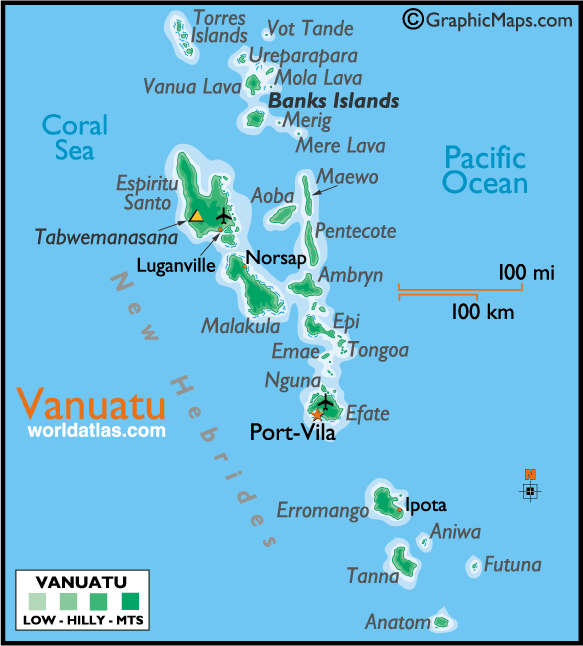 vanuatu harta Vanuatu Map