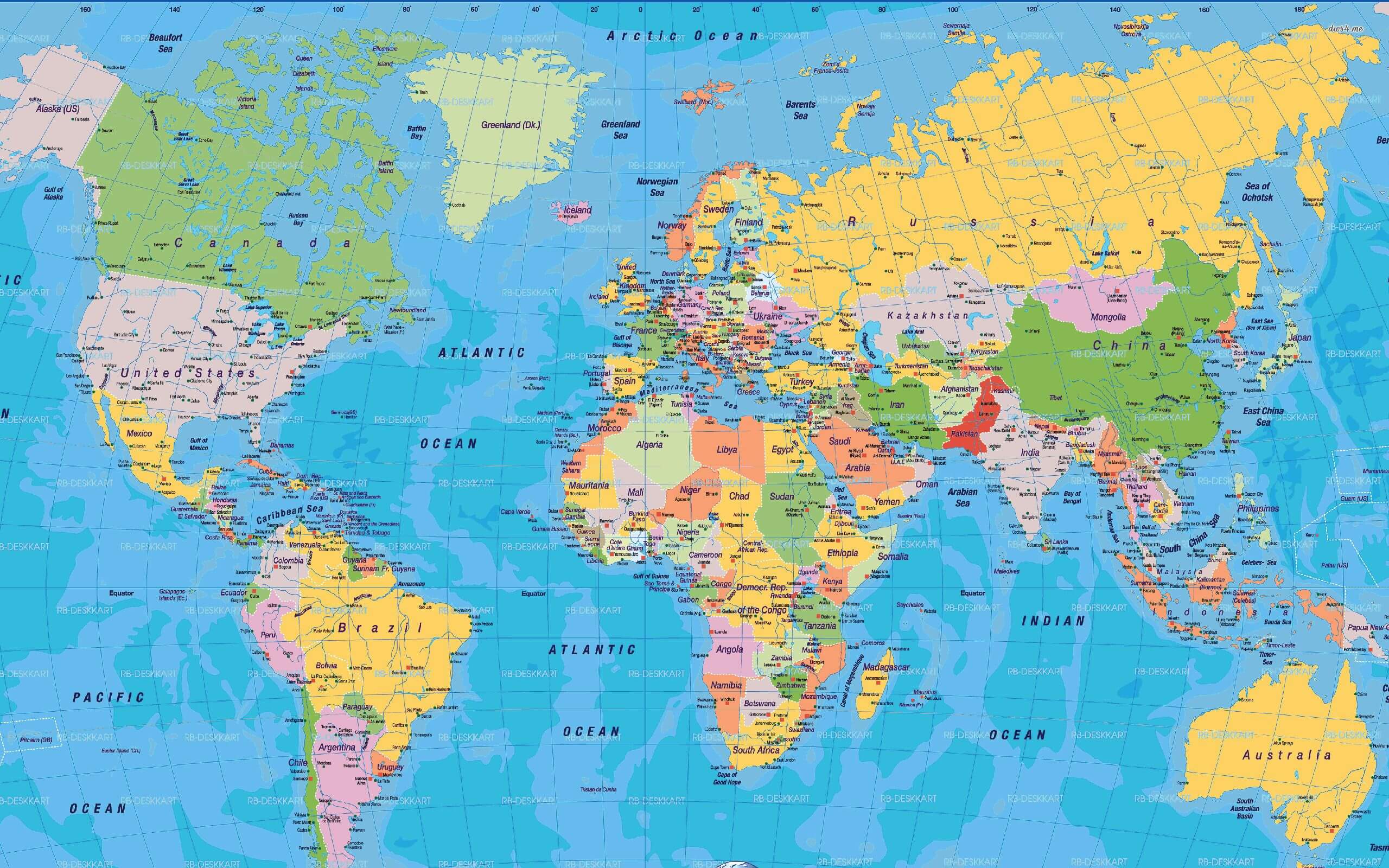 High-resolution World Political Map