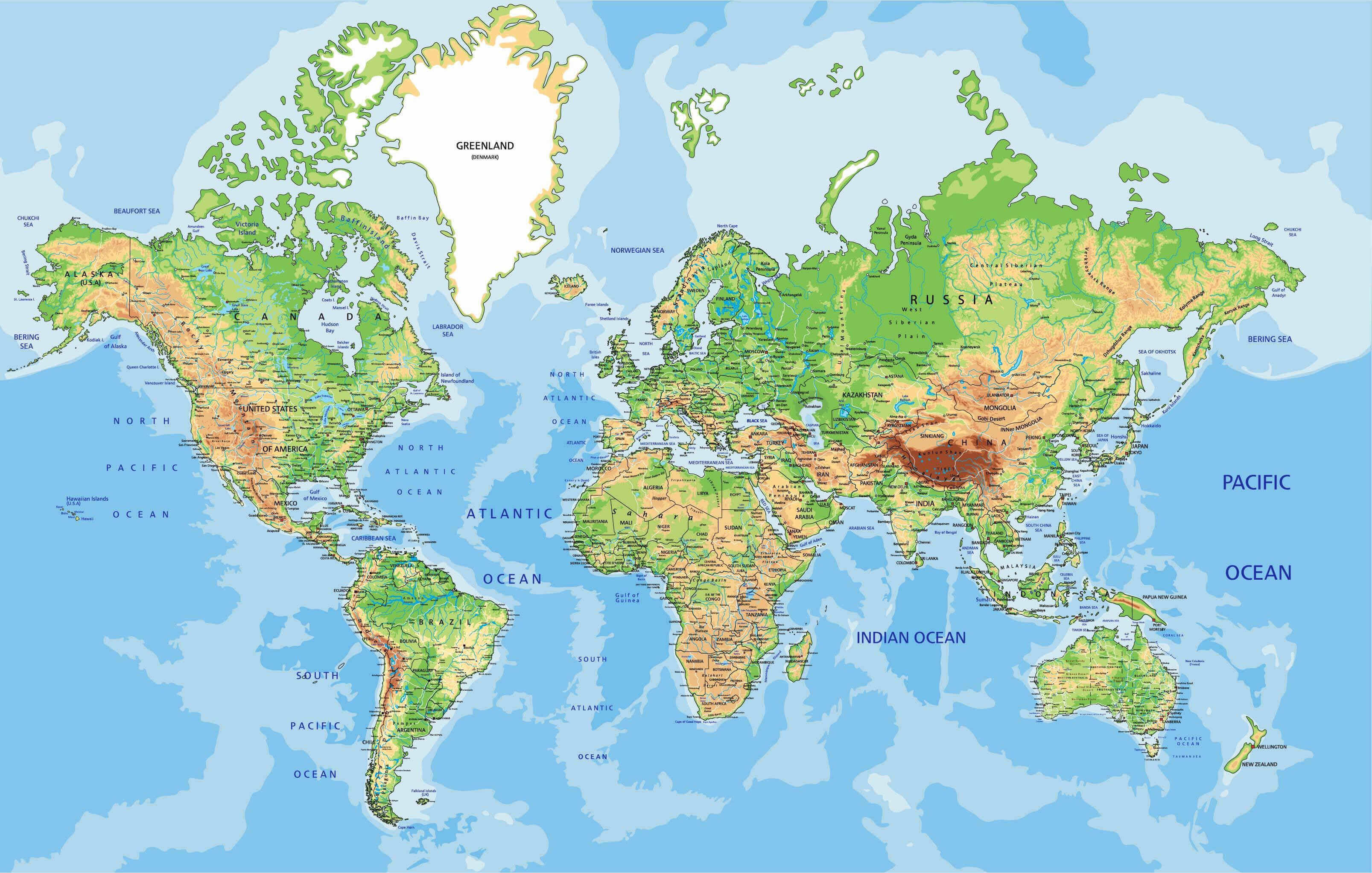 World HD Physical Map