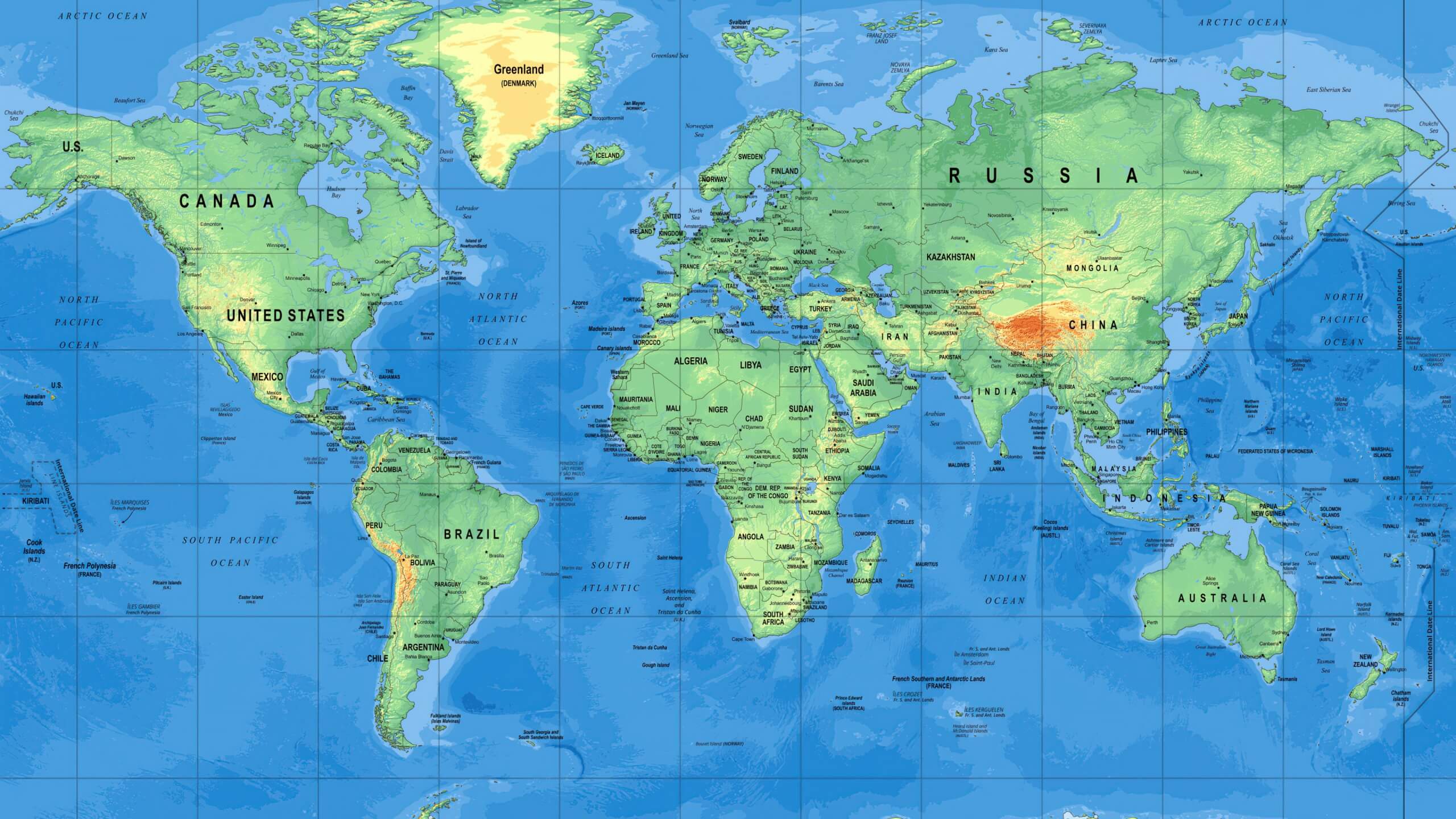 Large detailed world map