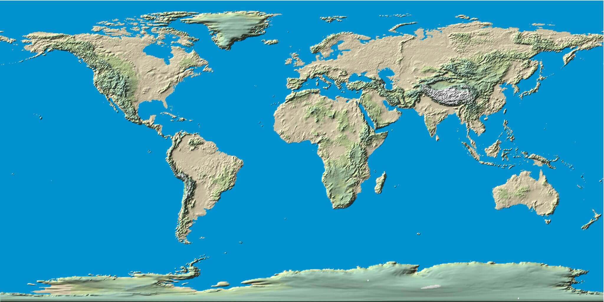 World Printable Blanck Terrain Map