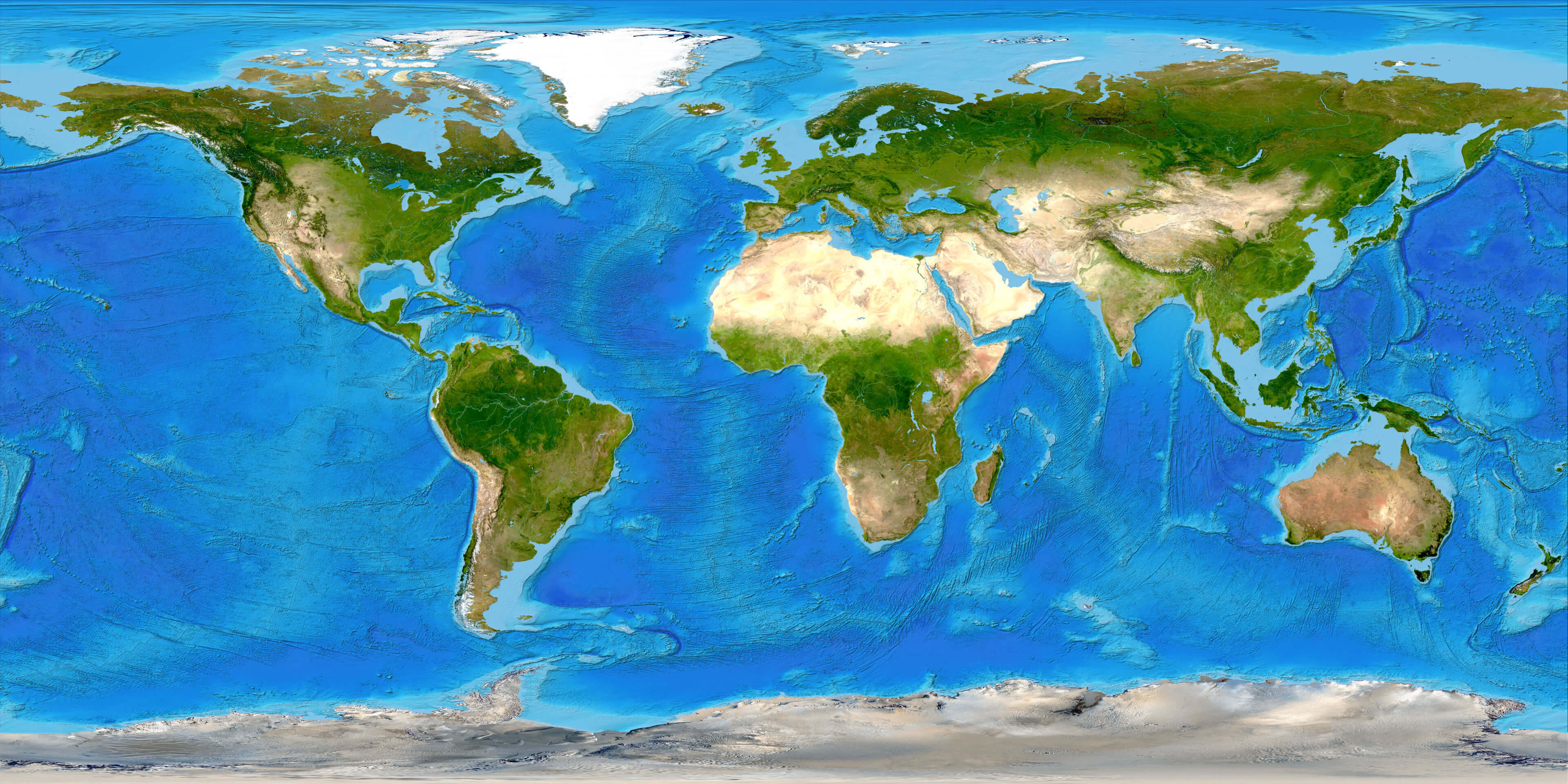 Large Satellite World Map