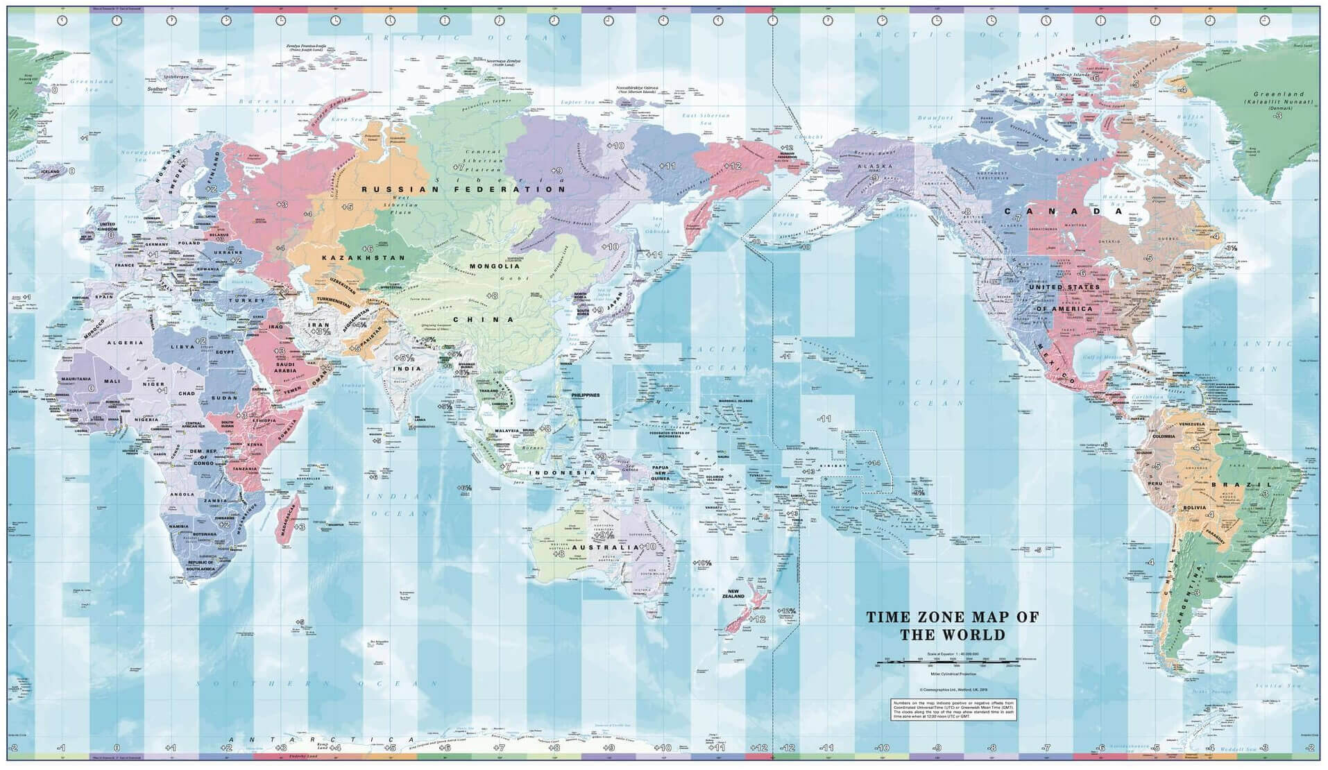 World time zones with countries