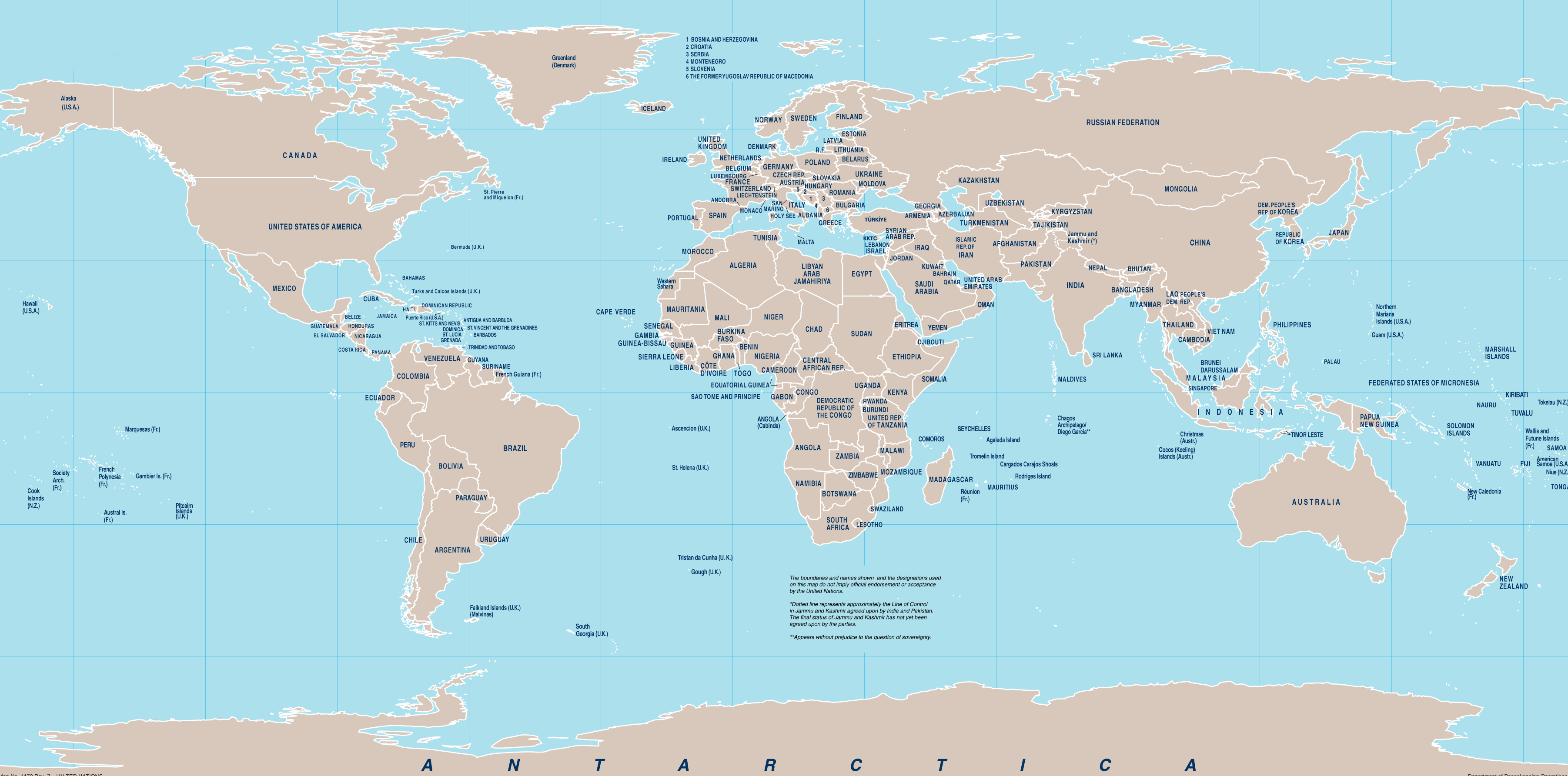 detailed world map in english